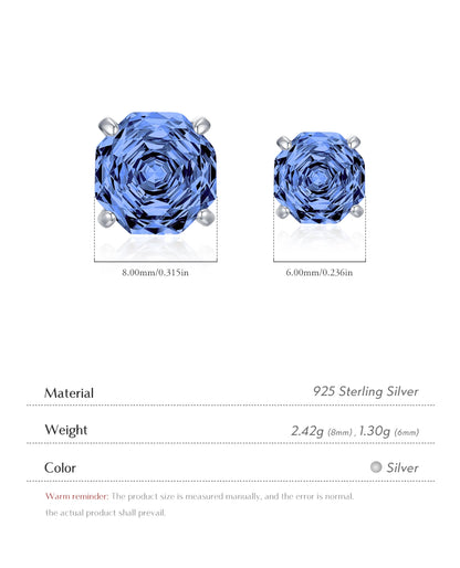 Tanzanite-Blue Zircon Stud Earrings