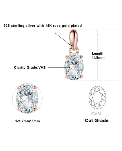 Classic Oval Moissanite Pendant