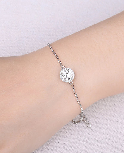 Rhodium-Plated Moissanite Bracelet