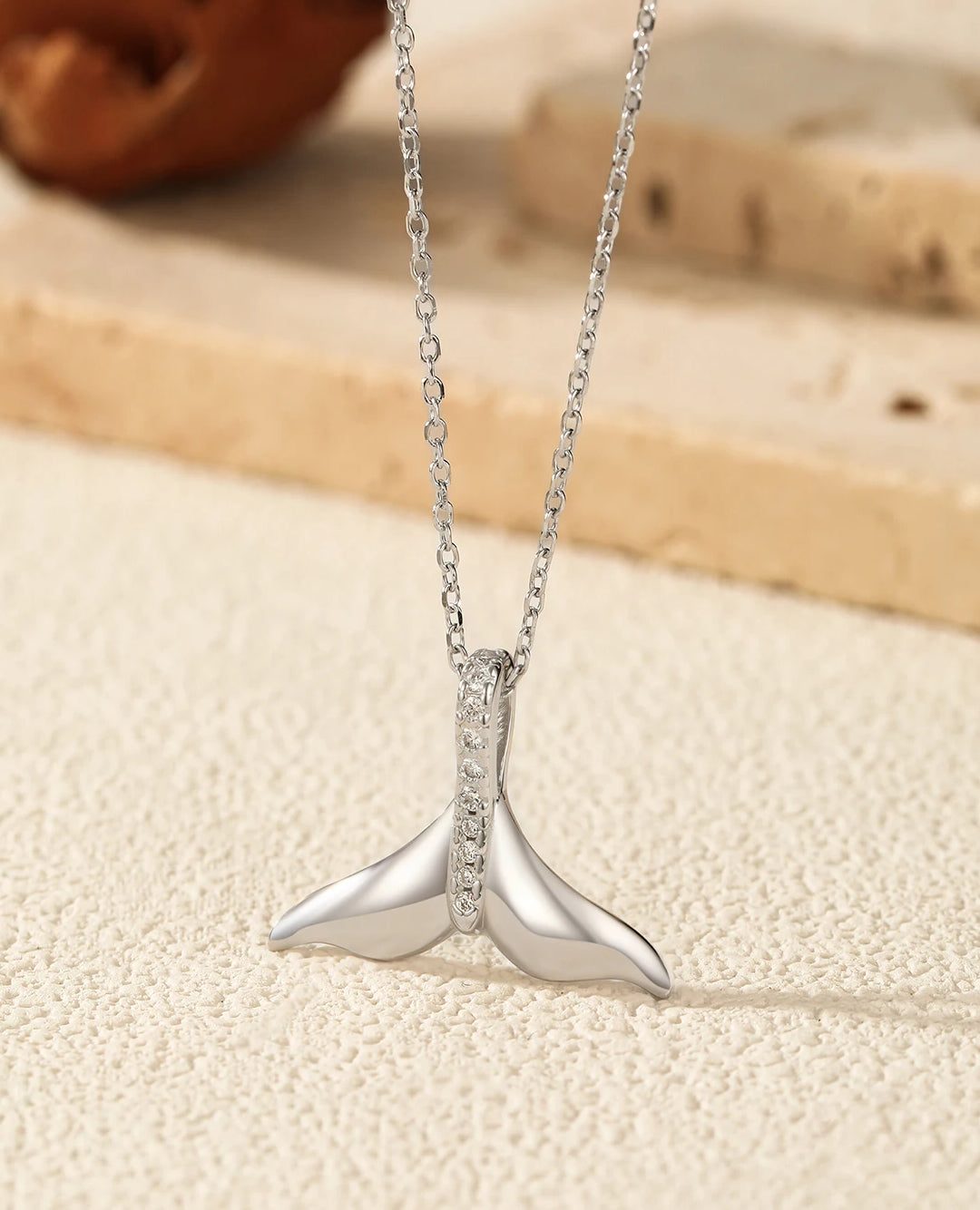 mermaid tail cz pendant necklace