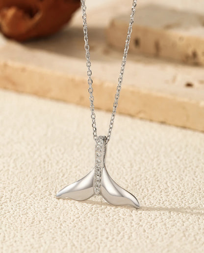 Mermaid Tail CZ Pendant Necklace