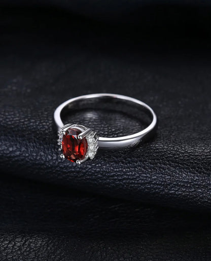 Cocktail Ring — Oval Red Garnet