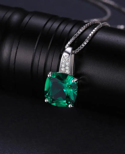 Cushion Nano Emerald Pendant