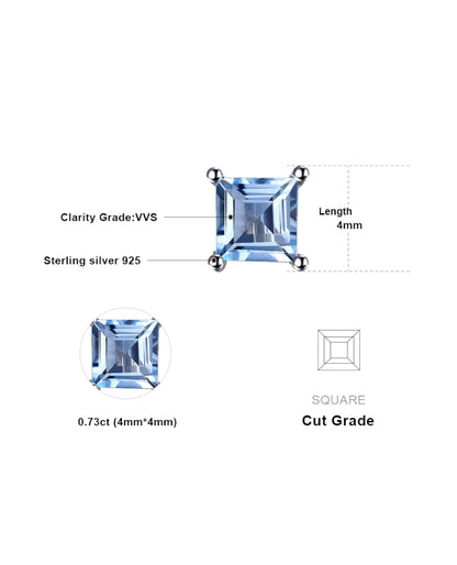 Square Studs in Sterling Silver