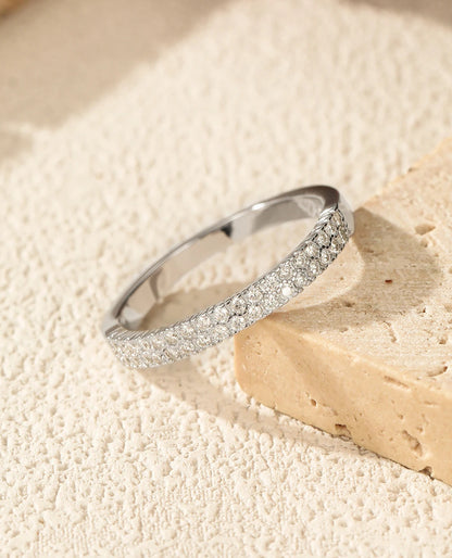 Slim Pavé Moissanite Ring