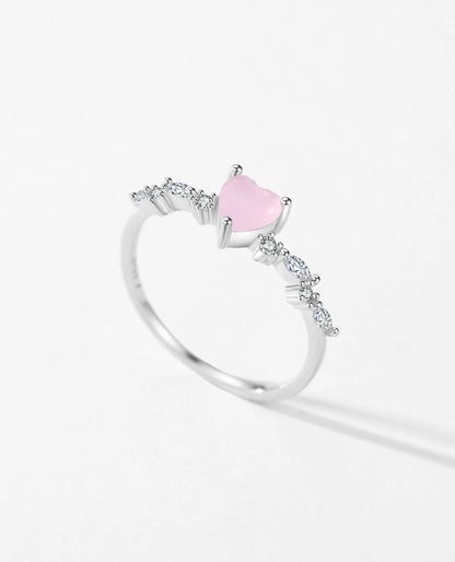 Pink Heart Crystal Ring
