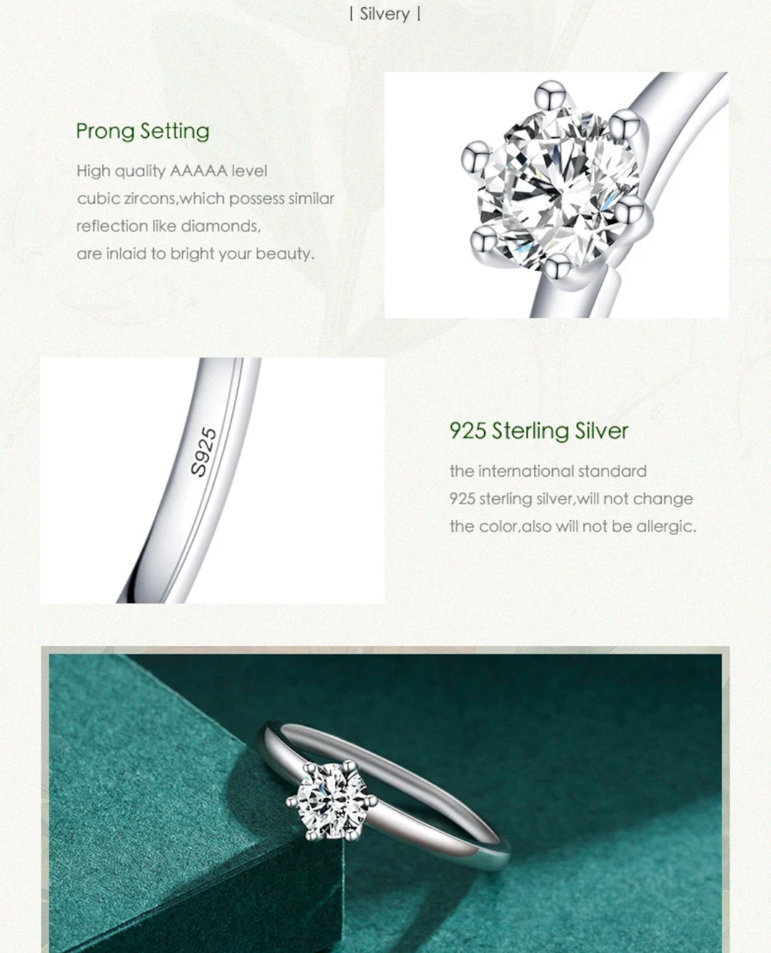 round clear cz prong ring