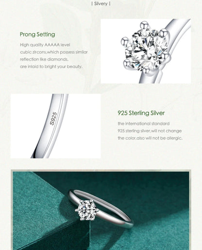 Round Clear CZ Prong Ring