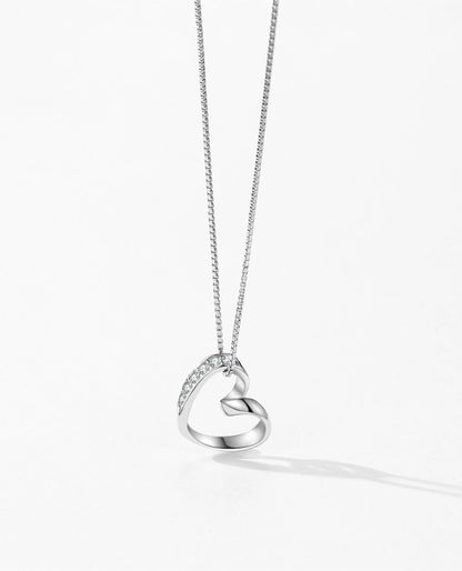 Minimal Heart Necklace with CZ