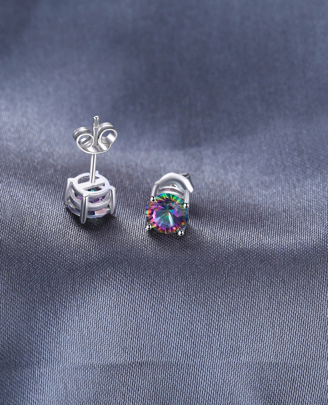 rainbow mystic quartz stud earrings