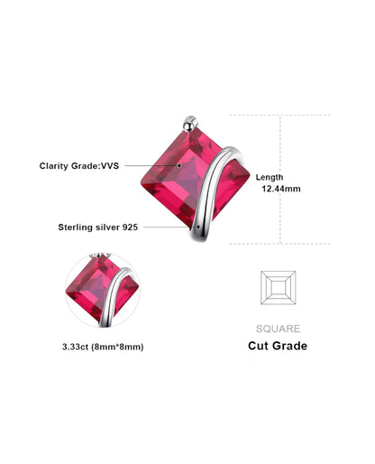 Square Created Ruby Pendant