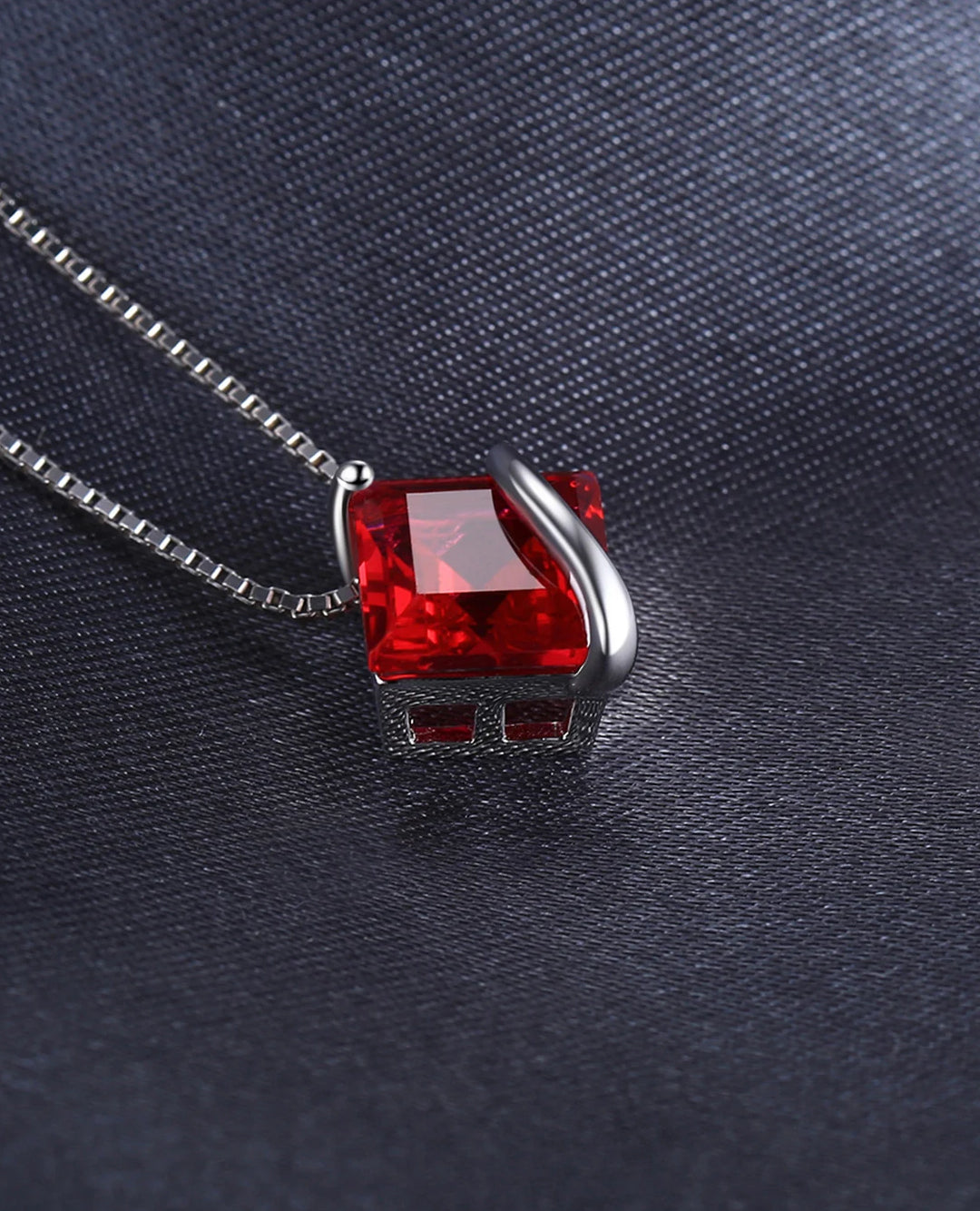 square created ruby pendant