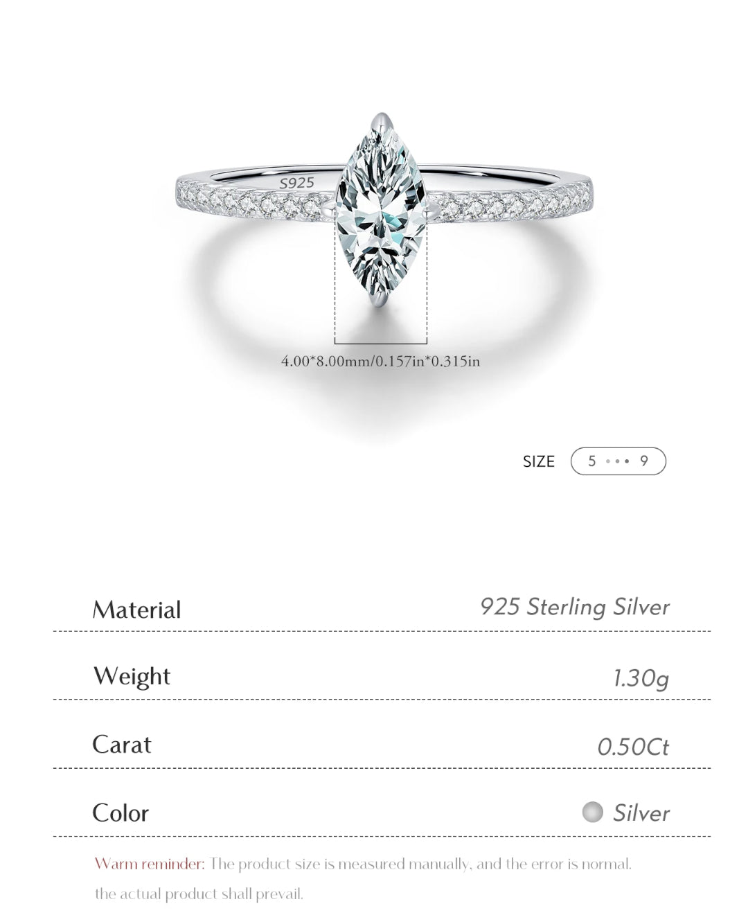 marquise moissanite pavé ring