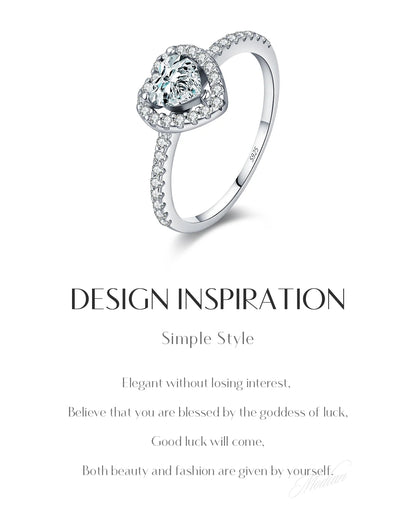 Heart Halo Moissanite Ring