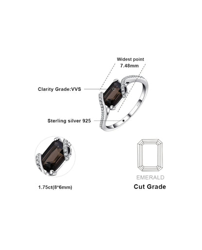 Smoky Quartz Rectangle Ring