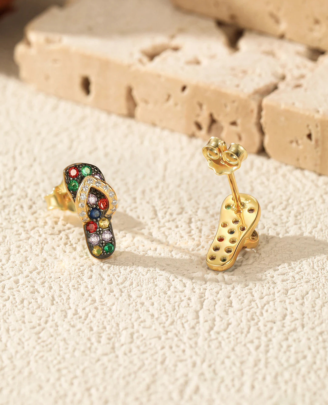 colorful slipper stud earrings