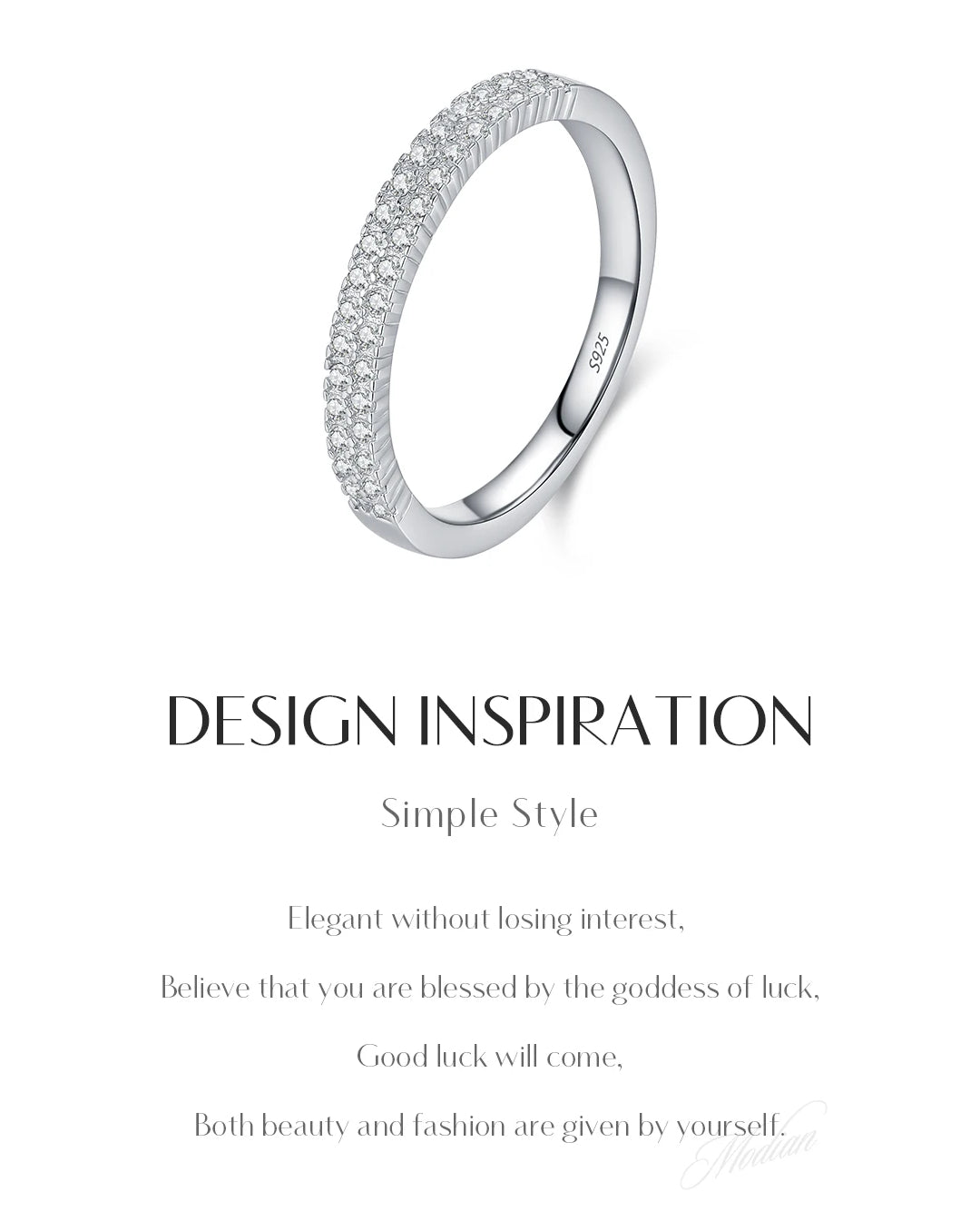 slim pavé moissanite ring