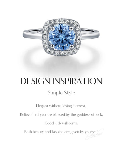 Cushion Halo Moissanite Ring