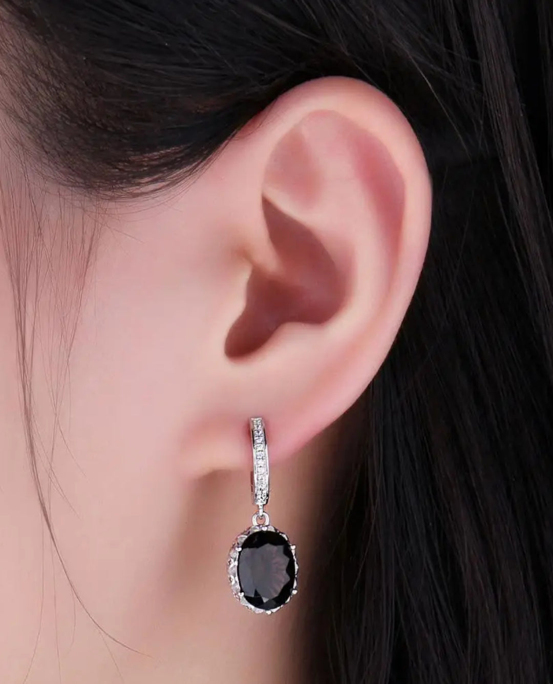 oval smoky quartz dangle earrings