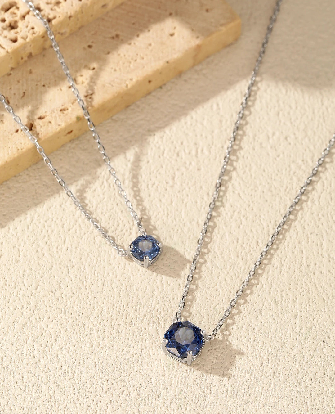 minimal blue geometric pendant