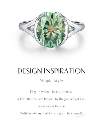 Verde Oval Solitaire Ring