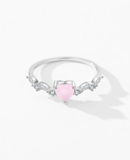 Pink Heart Crystal Ring