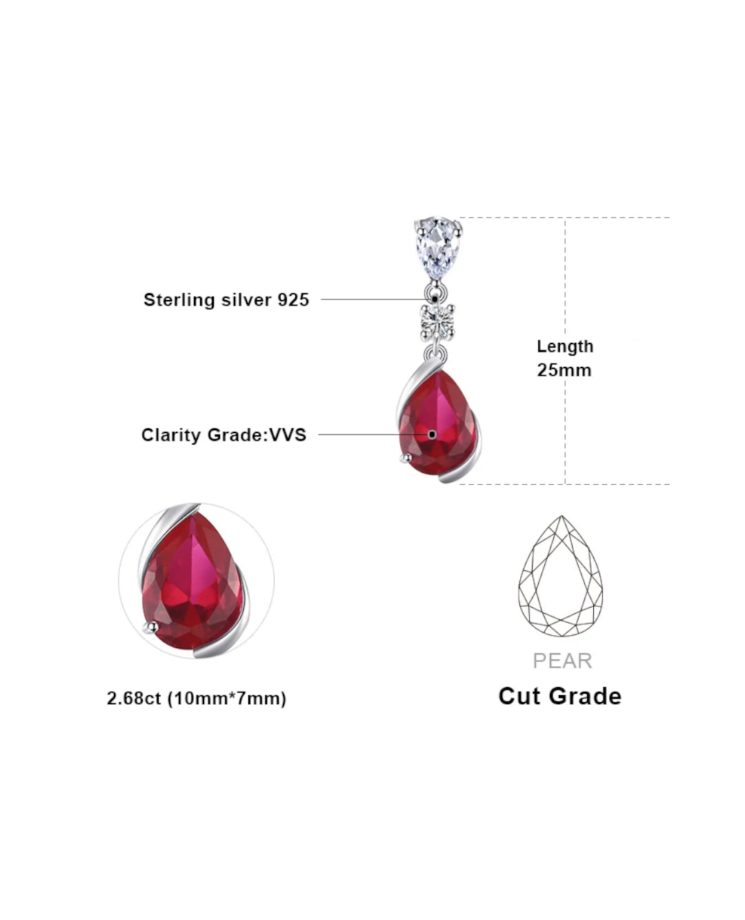 pear created ruby pendant