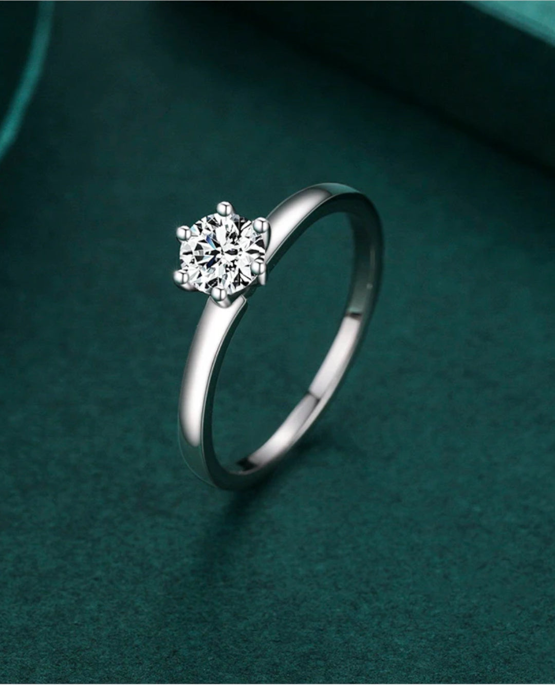 round clear cz prong ring