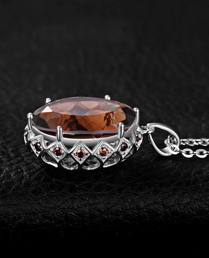 8 ct Natural Smoky Quartz Pendant in Sterling Silver