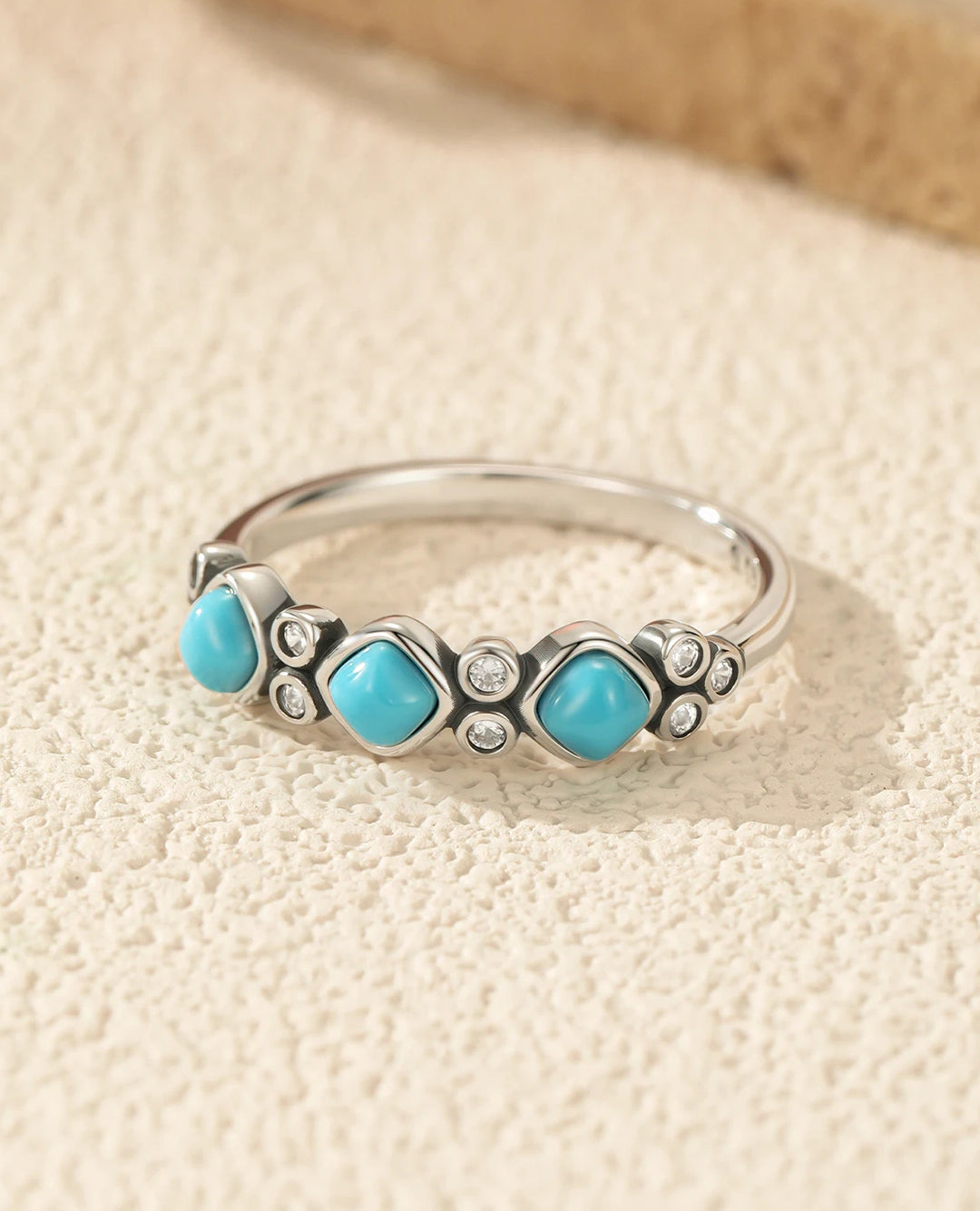 turquoise trio stack ring