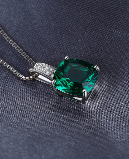 Cushion Nano Emerald Pendant