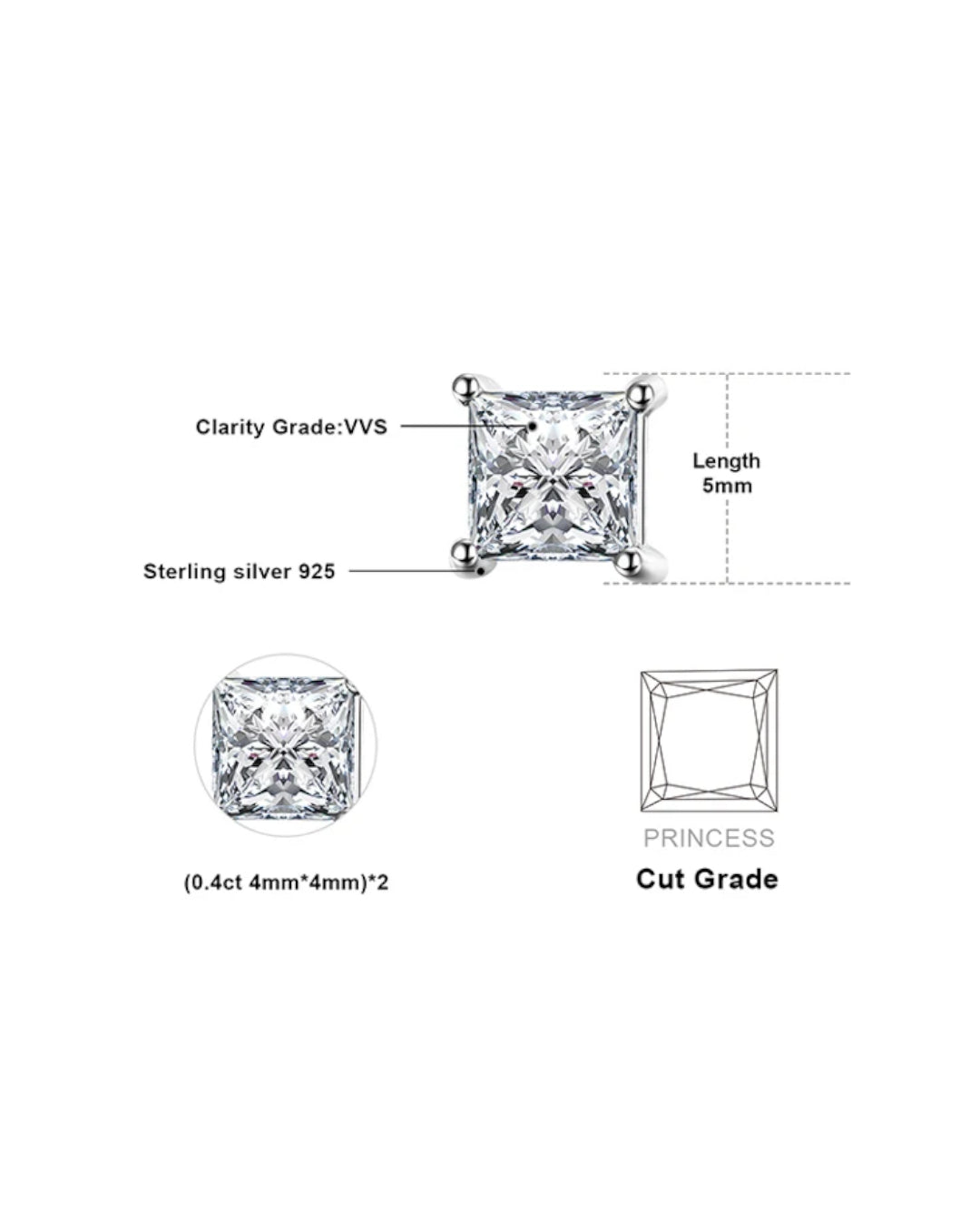 rose-gold plated princess studs