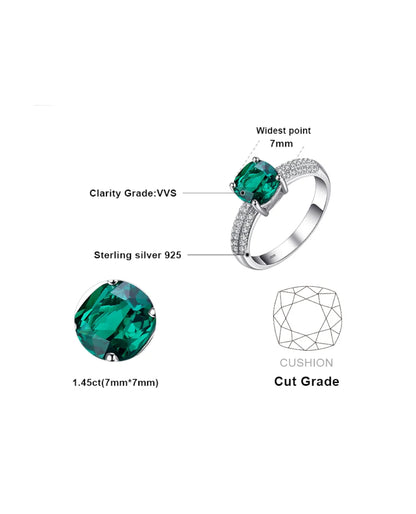 Green Nano Emerald Solitaire Ring