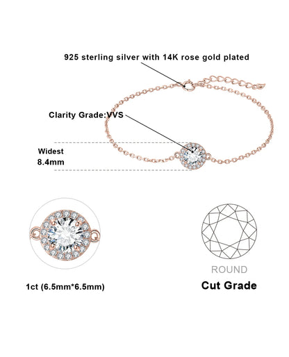Rhodium-Plated Moissanite Bracelet