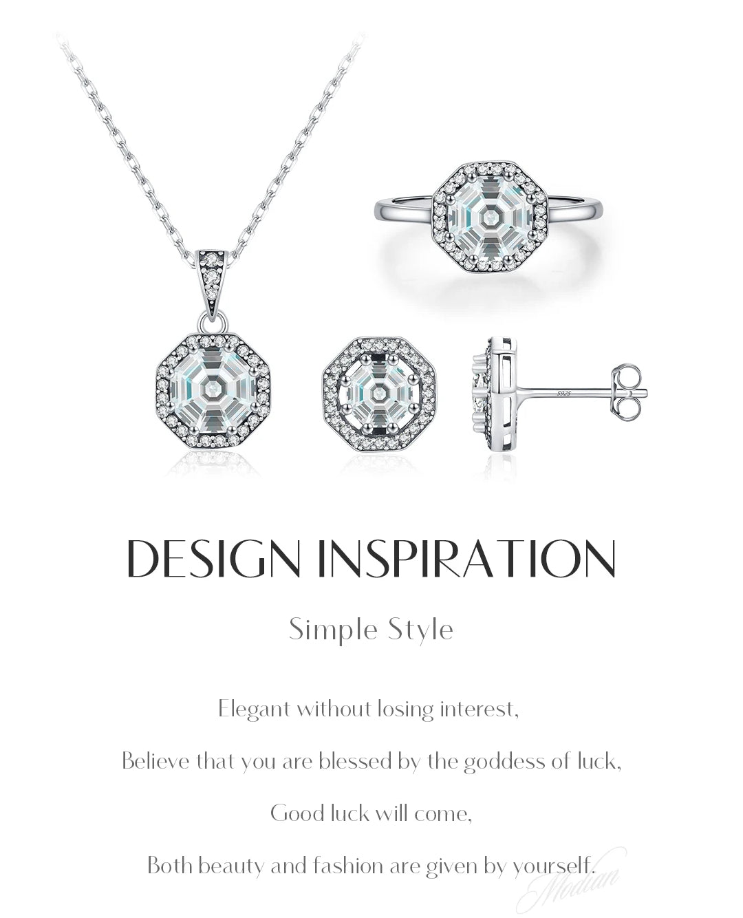 vintage octagon sparkle set