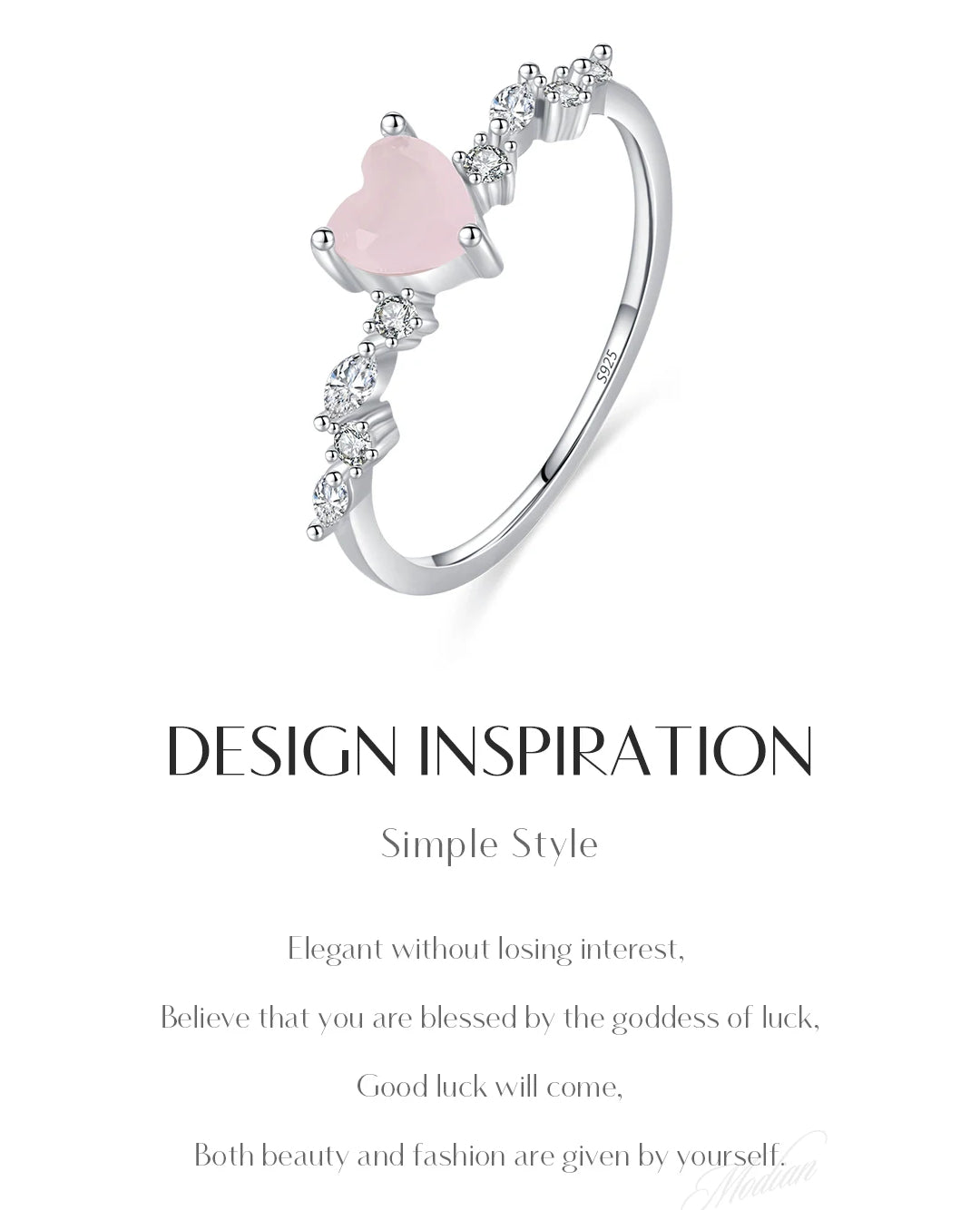 pink heart crystal ring