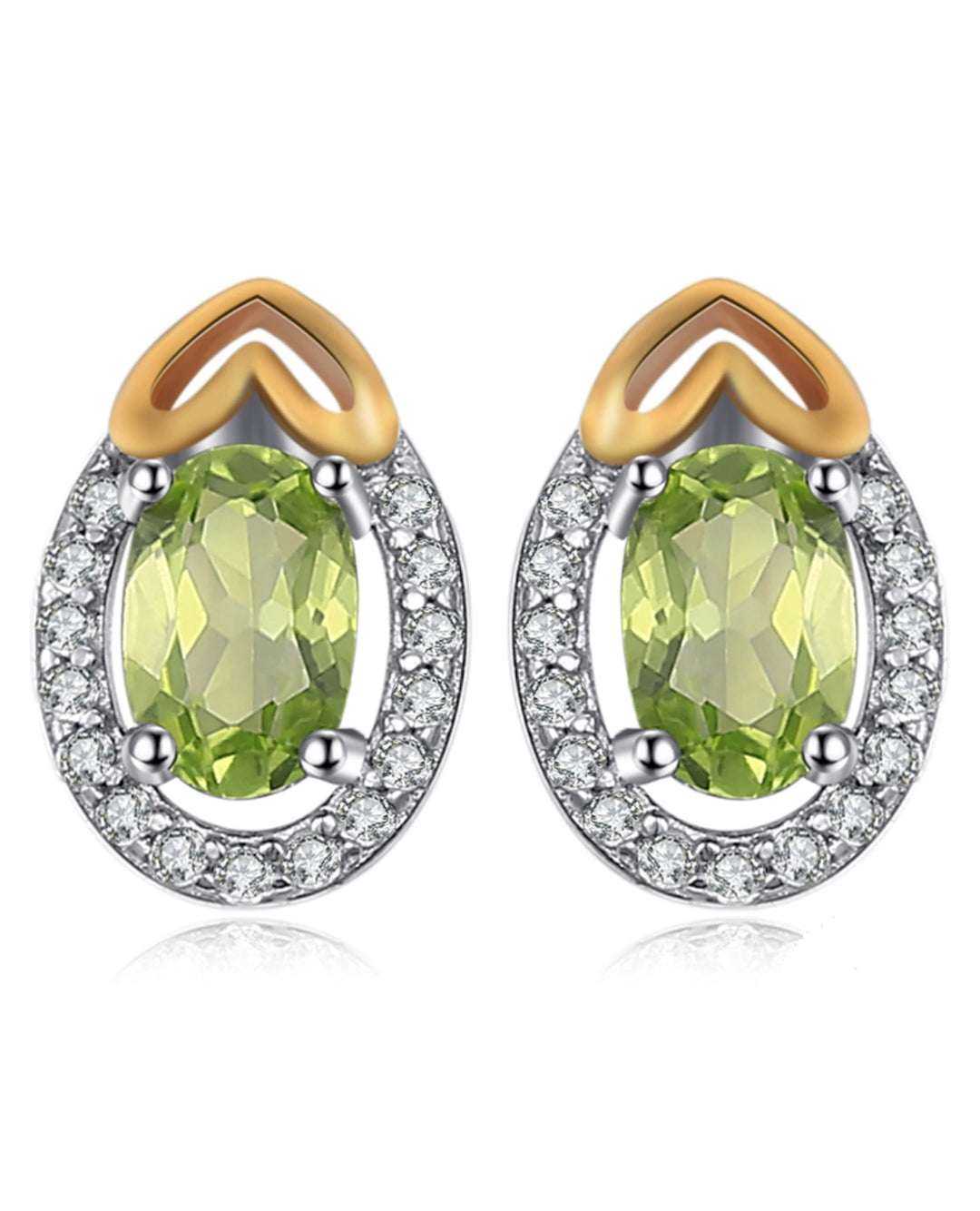 natural green peridot studs