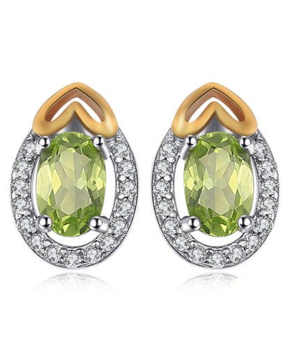 Natural Green Peridot Studs