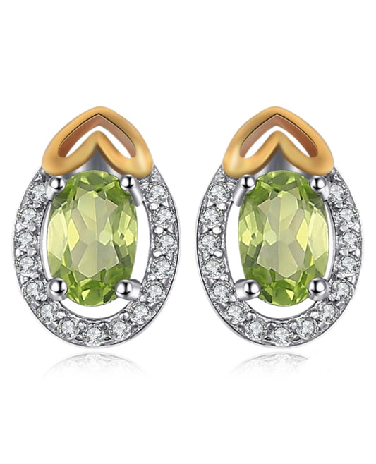 Natural Green Peridot Studs