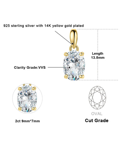 Classic Oval Moissanite Pendant