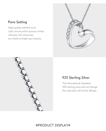 Minimal Heart Necklace with CZ