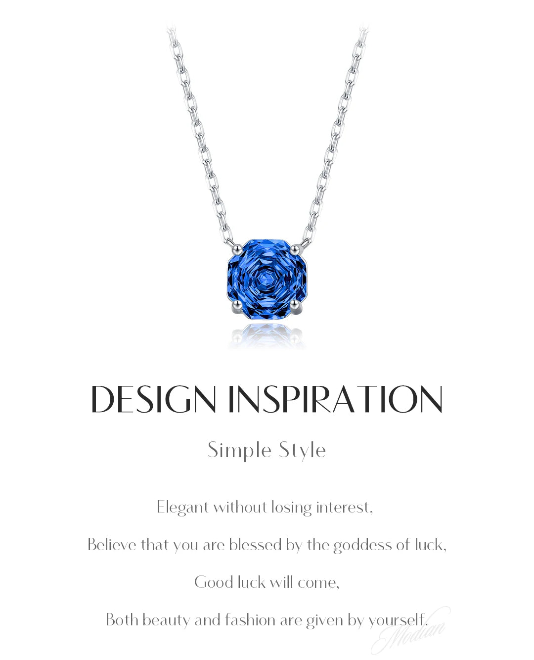 minimal blue geometric pendant