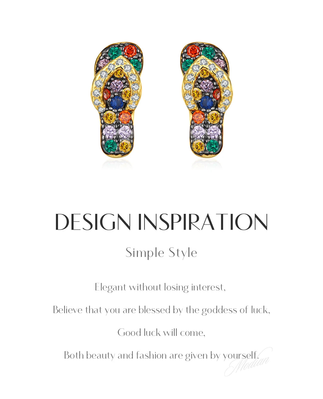 colorful slipper stud earrings