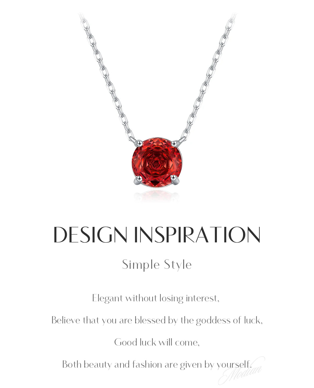 red rose-cut cz necklace