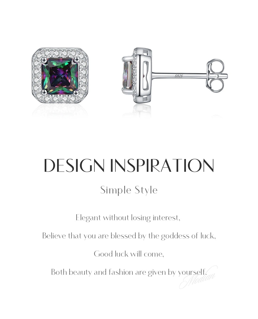 aurora square halo studs