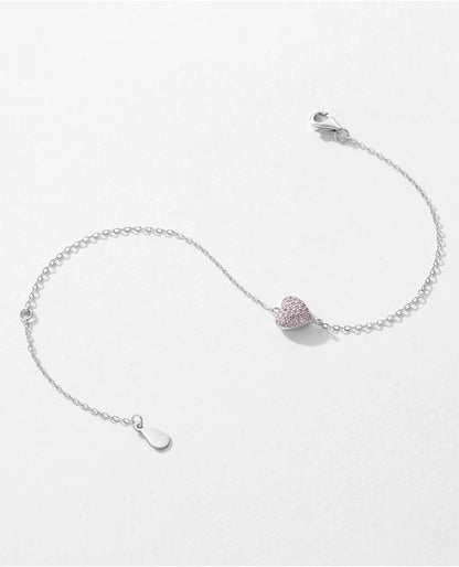 Pink CZ Heart Bracelet