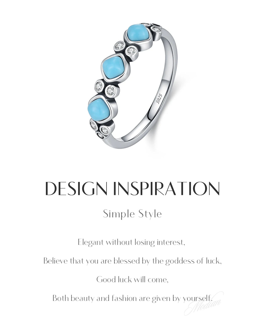 turquoise trio stack ring