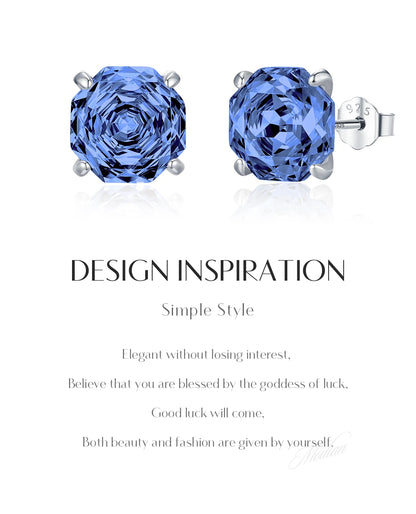 Tanzanite-Blue Zircon Stud Earrings