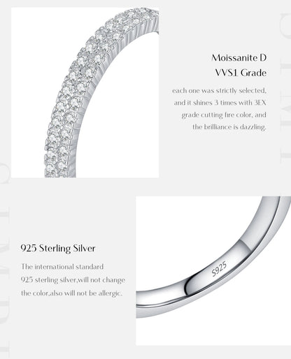 Slim Pavé Moissanite Ring