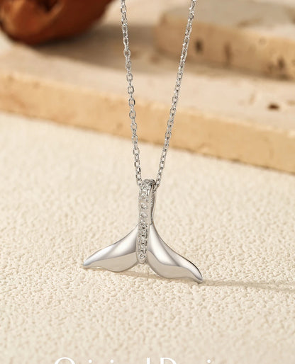 Mermaid Tail CZ Pendant Necklace